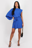 Geisha One Sleeve Mini Dress blue